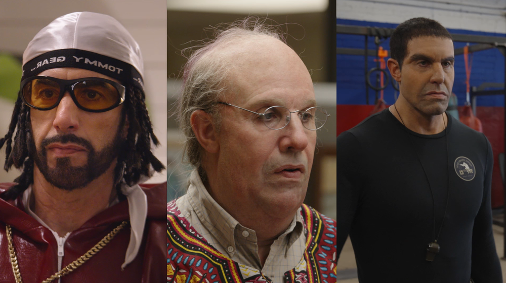 The three characters Baron Cohen plays: Ali G, Dr Nira Cain-N’Degeocello, and Erran Morad (Amazon MGM)