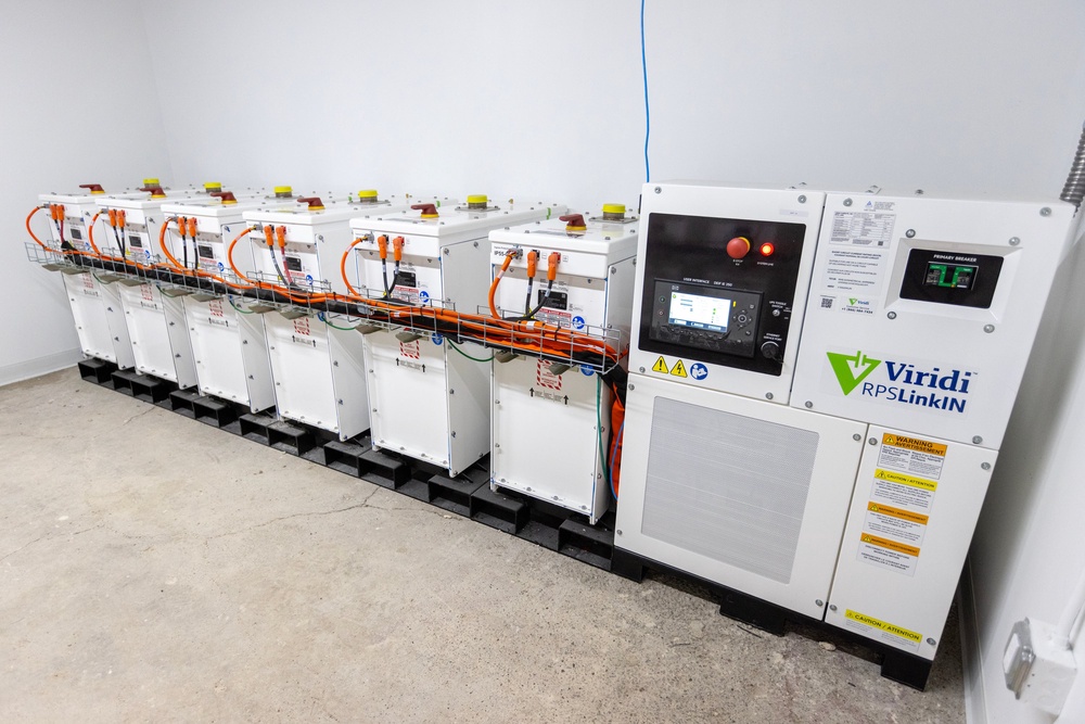 Viridi's lithium-ion battery energy storage system installed in Peace Bridge Place apartments building in Buffalo, N.Y., Thursday, Oct. 15, 2026 (AP)
