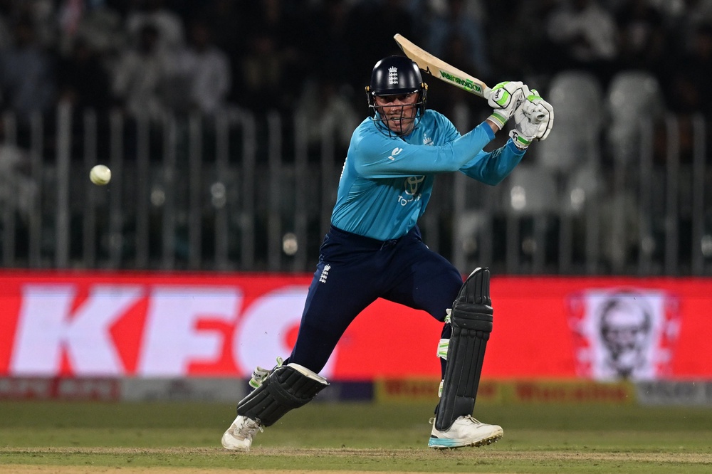 Arafat picked up the crucial wicket of Tom Banton, who was England's top scorer (Getty)
