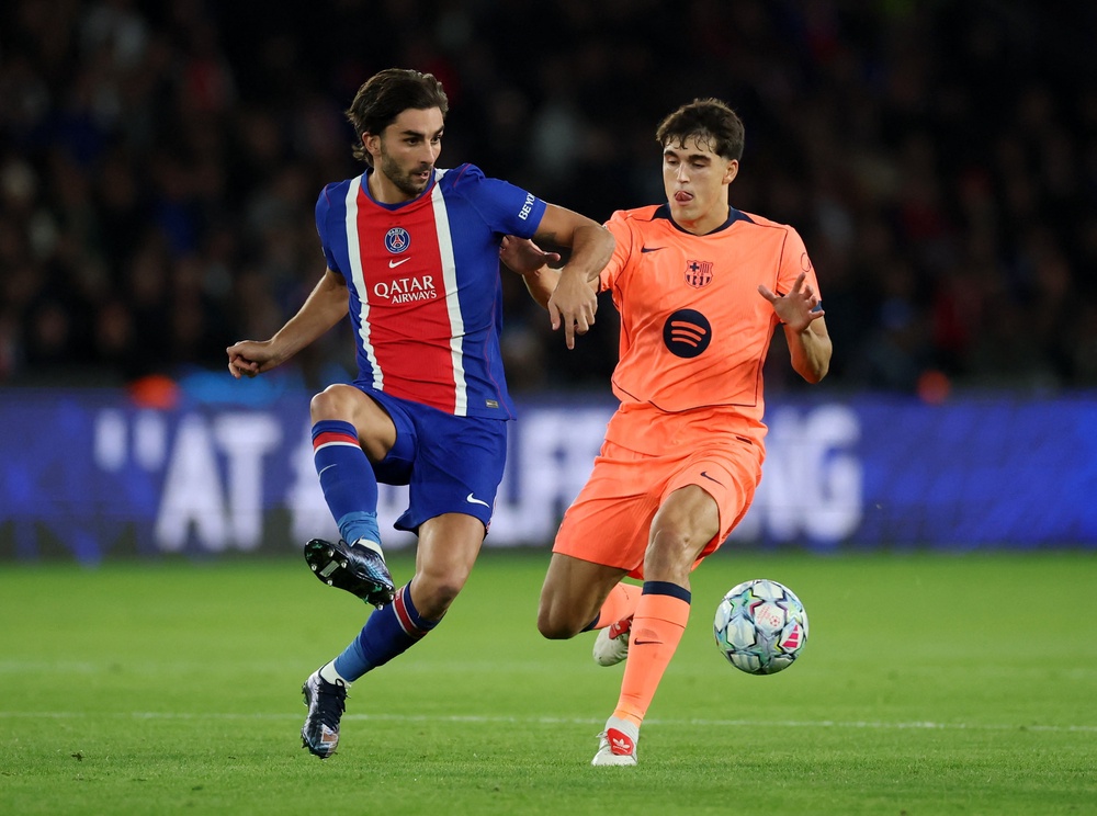 Ferran Torres came on in Ousmane Dembele’s place to face his former club (Reuters)