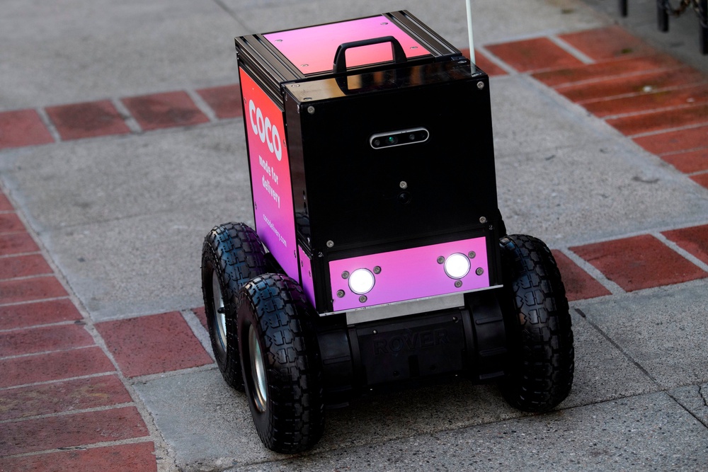 A Coco human remote-controlled delivery robot (AFP via Getty Images)