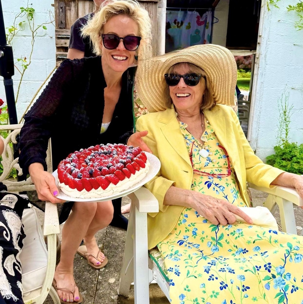 Dame Esther Rantzen celebrating her 85th birthday with her daughter, Rebecca Wilcox (Family handout/PA) (PA Media)