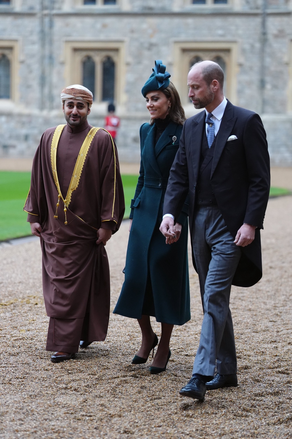 William and Kate with Sayyid Theyazin bin Haitham Al Said earlier in the day (Jonathan Brady/PA) (PA Wire)