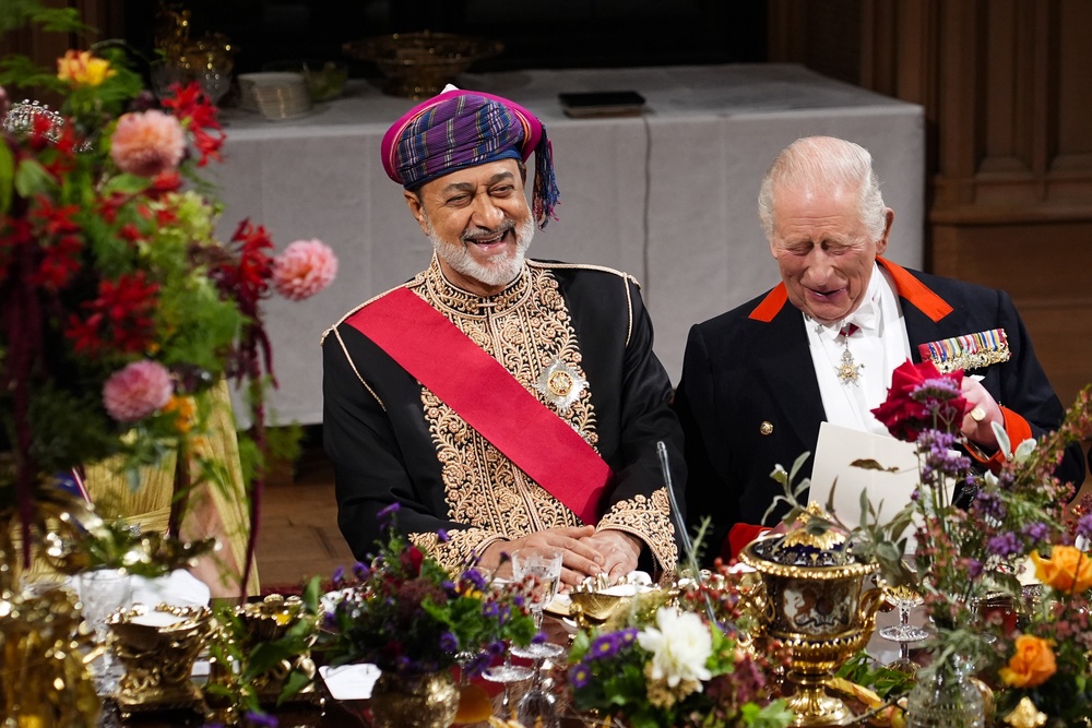 The Sultan of Oman joined King Charles at a state banquet on Tuesday (Getty)