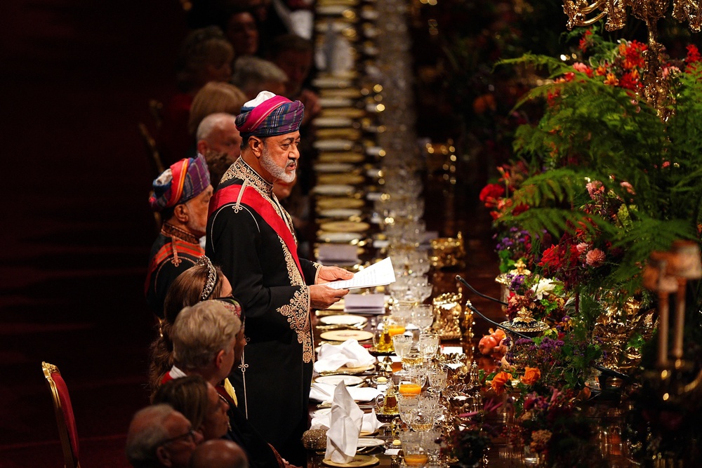 Sultan Haitham bin Tariq delivers a speech (Reuters)