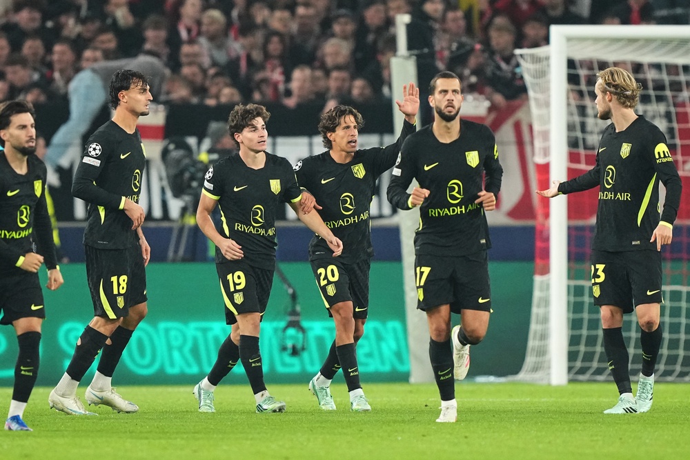 Julian Alvarez was back among the goals in 10-man Atletico’s 1-1 draw at Stuttgart (AP)