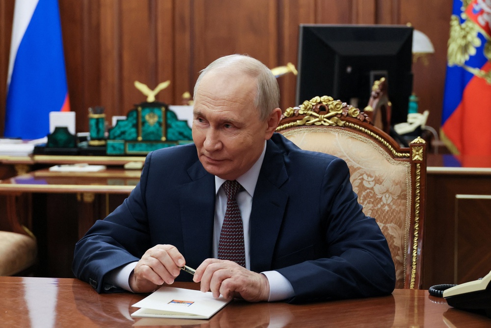 Vladimir Putin, pictured in Moscow on Monday, met with Witkoff and suggested new deals with the US (Reuters)