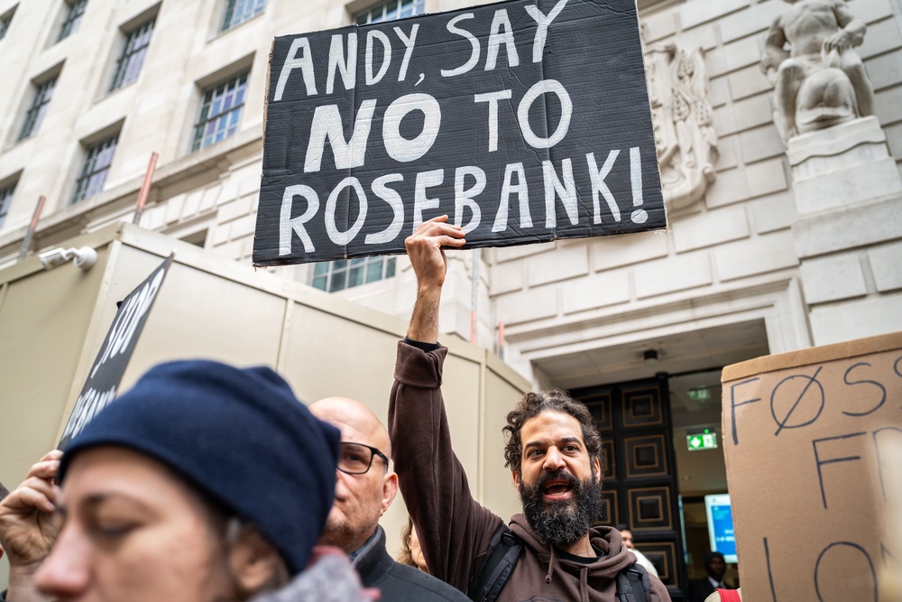 A decision on Rosebank is being made separately (Fossil Free London/PA) (PA Media)