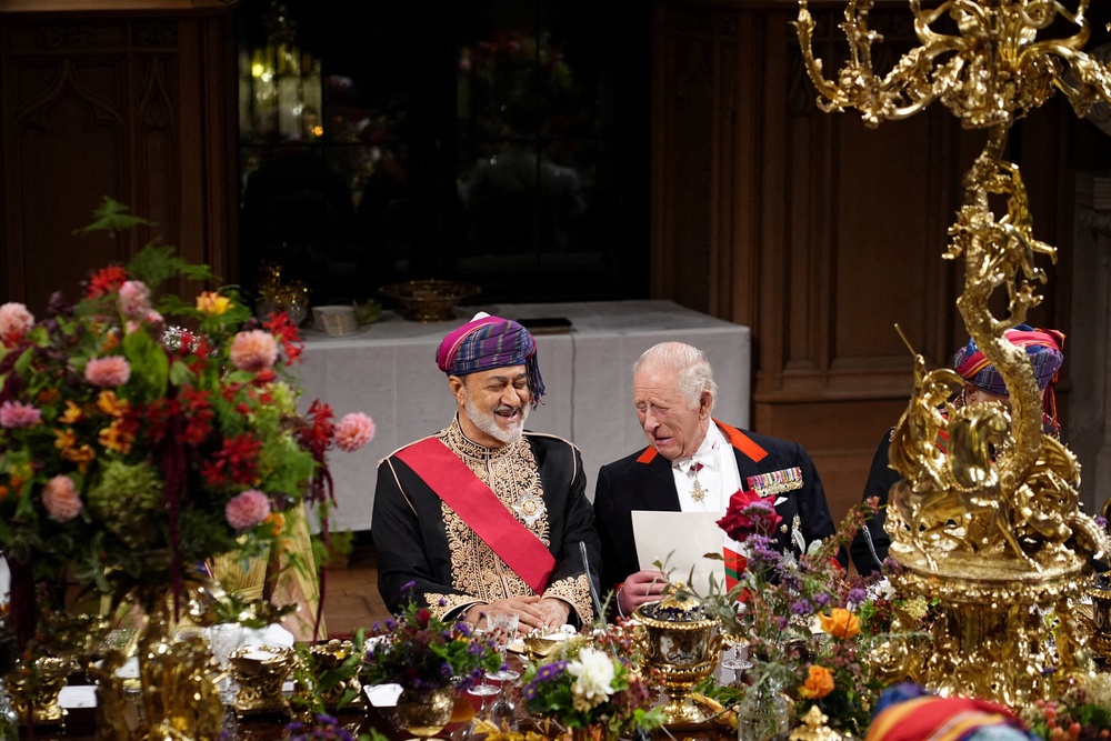 Harry’s interview was released as his father, King Charles, welcomed the Sultan of Oman to Windsor during a state visit (Reuters)