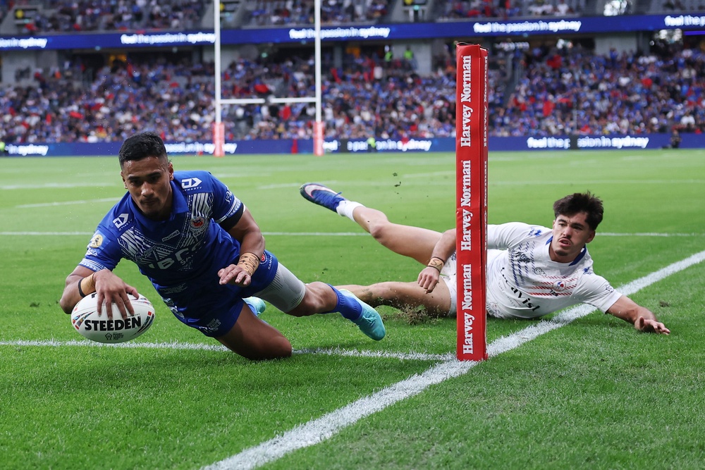 Samoa ran in 14 tries as they hammered France 78-4 in their World Cup opener (Getty)