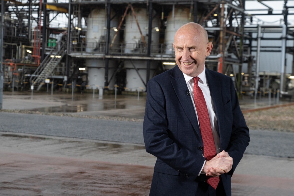 Chancellor John Healey during a visit to Shell UK’s St Fergus Gas Terminal in Peterhead, Aberdeenshire, following the announcement of the Government’s decision on the future of the Jackdaw gas field (Paul Reid/PA) (PA Wire)