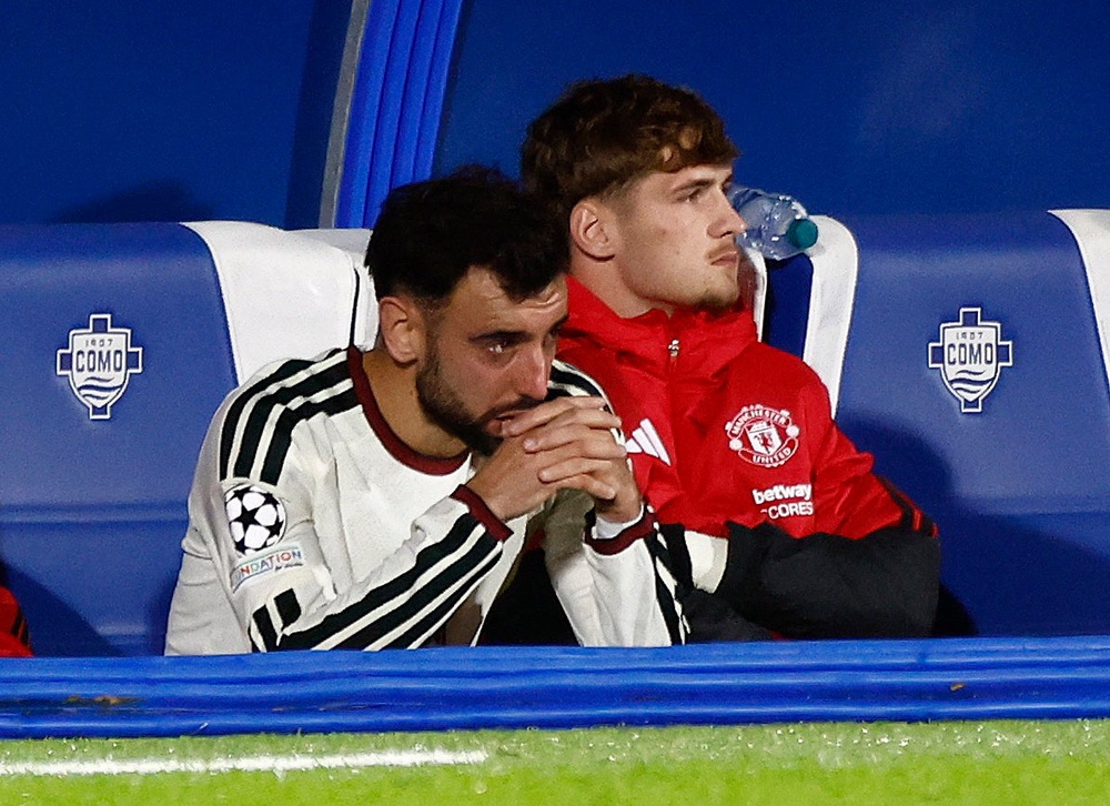 Man United skipper Bruno Fernandes wasn’t happy with the tactics employed by the coaching staff (Reuters)