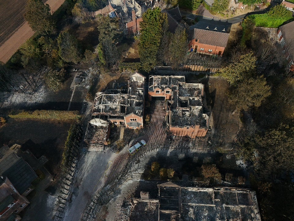 A wildfire in the Midlands destroyed a number of properties (Peter Byrne/PA) (PA Wire)