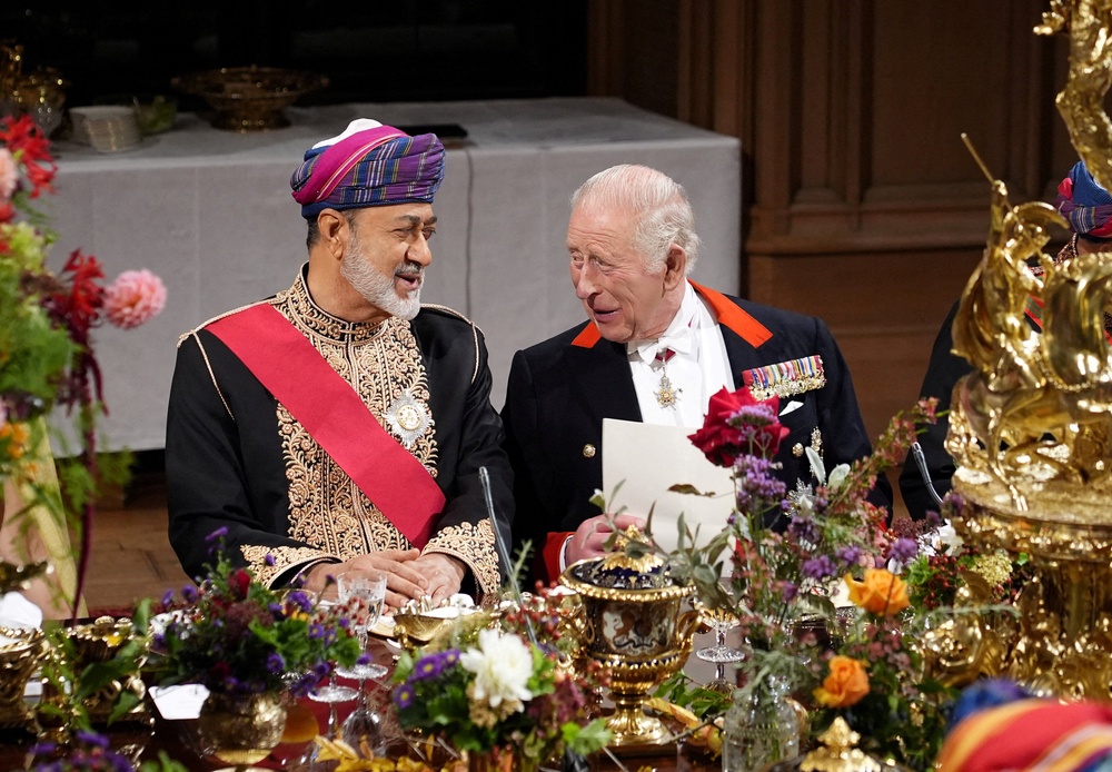 The King and Queen welcomed the Sulton of Oman for a state visit (Reuters)