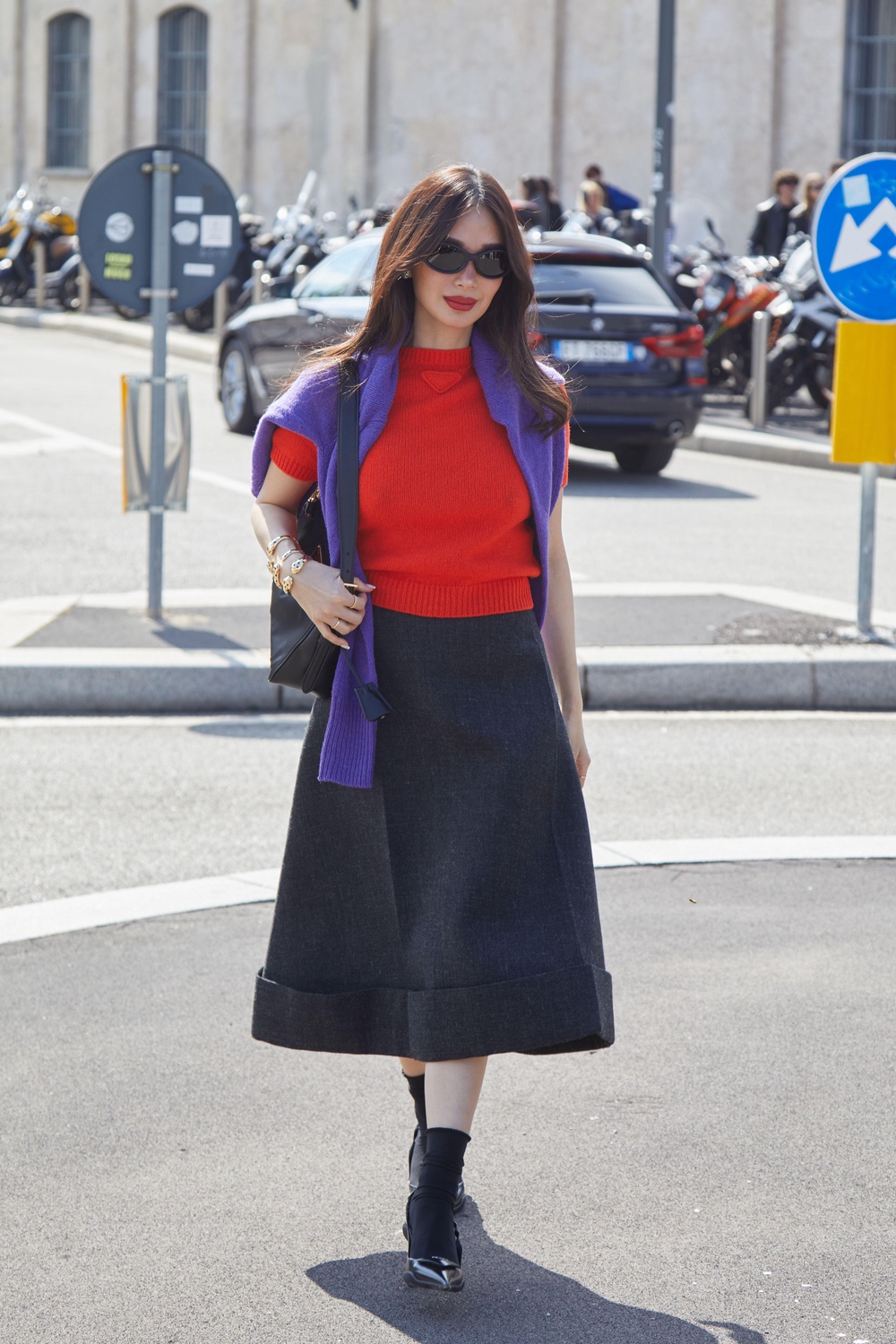 Purple and red are a trending colour combination this season (Alamy/PA)