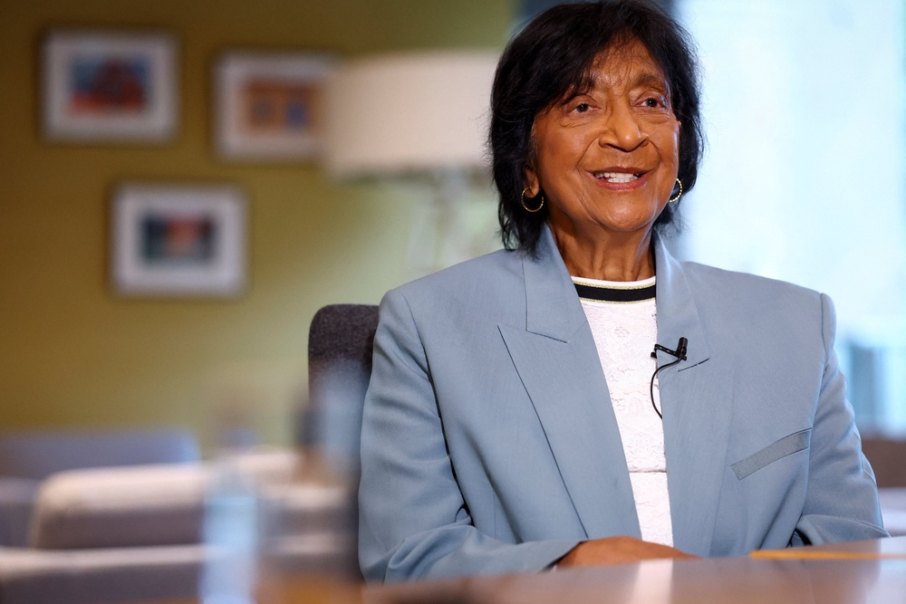 Trump criticized Nobel Peace Prize winner Navi Pillay (pictured) during his speech, claiming that she hates Israel with a 'passion' (Reuters)