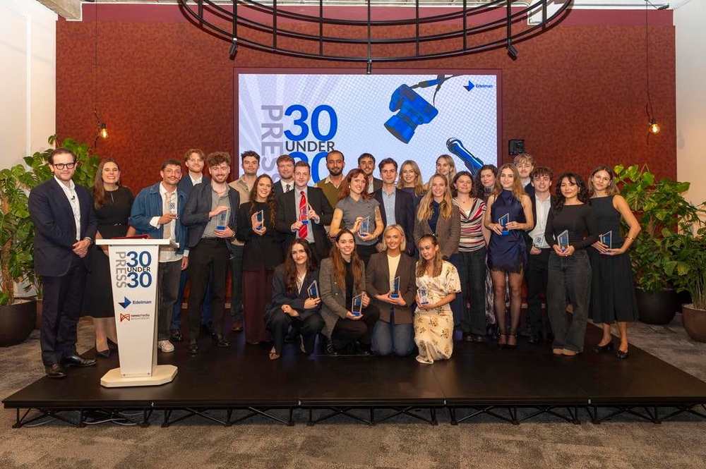 Alex alongside other winners of the 30 under 30 prize (The Press Awards)