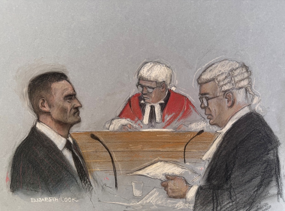 Defence barrister Alisdair Williamson KC said Robinson’s actions were justified because the “fear for him is real”. (PA)