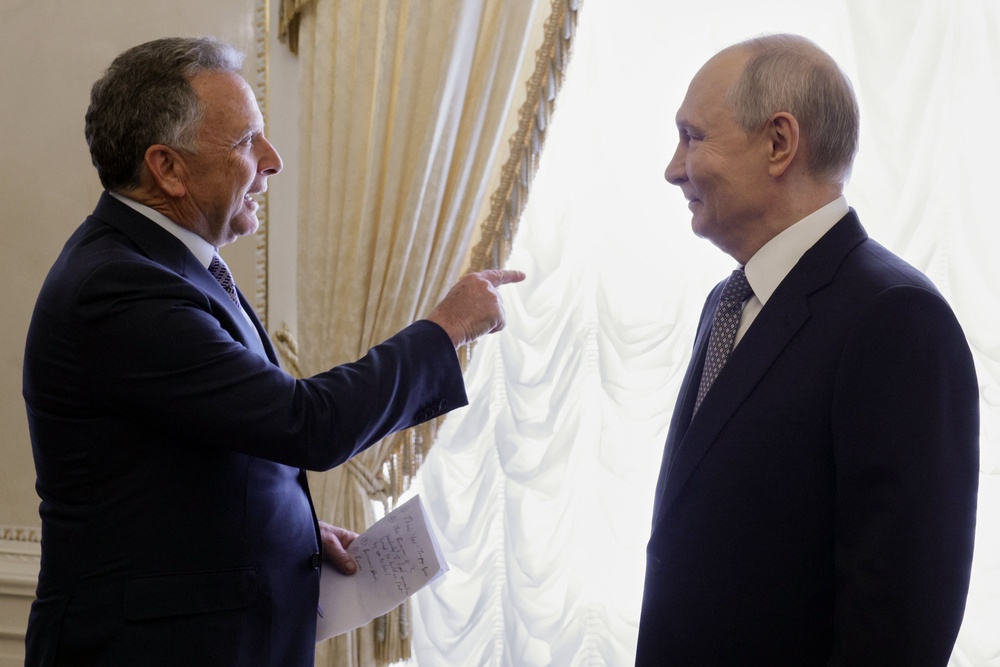 Steve Witkoff, left, made the remark as he met Vladimir Putin this week (Gavriil Grigorov/AP) (AP)