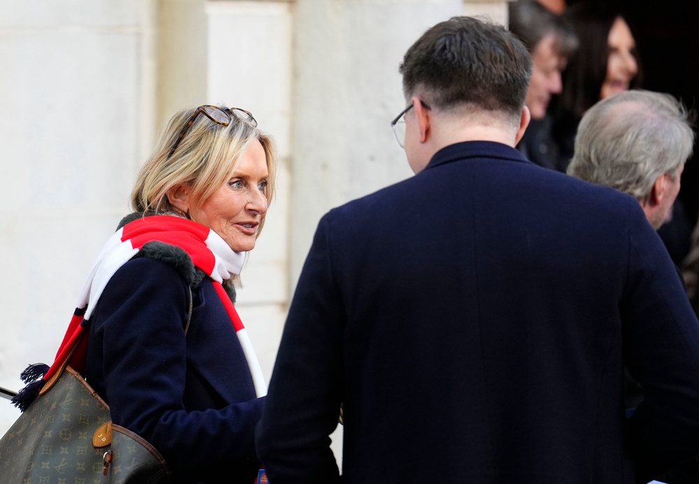Jacquie Beltrao seen outside St Bride’s Church (Jordan Pettitt/PA)
