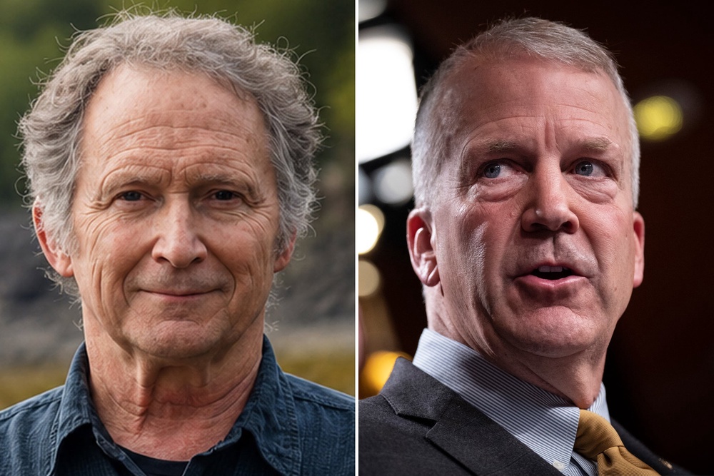 Dan J. Sullivan, left, is challenging incumbent Senator Dan Sullivan, right, for a U.S. Senate seat in Alaska, an unusual matchup that prompted the Trump administration to intervene (Sullivan for Senate/Getty)