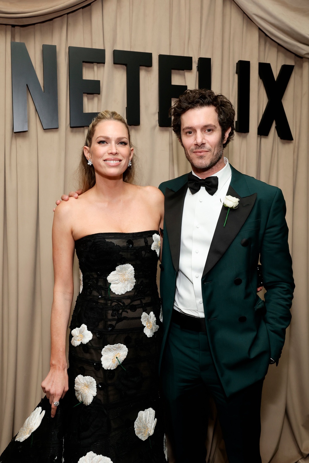 Erin Foster and Adam Brody attend Netflix's Golden Globe Afterparty 2025 (Getty)