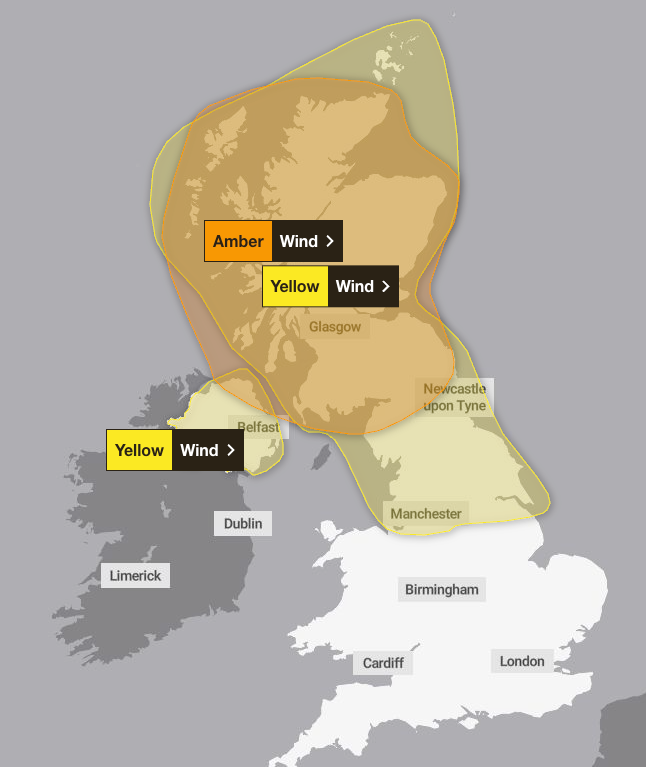 Storm Boelo will bring heavy rain and wind to northern parts of the UK this weekend (Met Office)