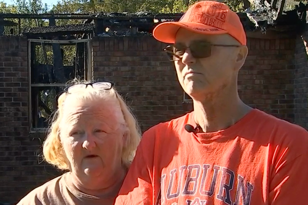 Larita and James Burke said that the incident may have ended very differently if the man had not seen the burning house (WRCB)