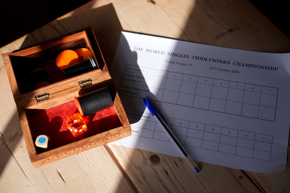 Harley Jones, who is chairman of the English Tiddlywinks Association, said tiddlywinks was ‘like chess if you could miss’ and Thursday’s game was ‘really nail-biting’.