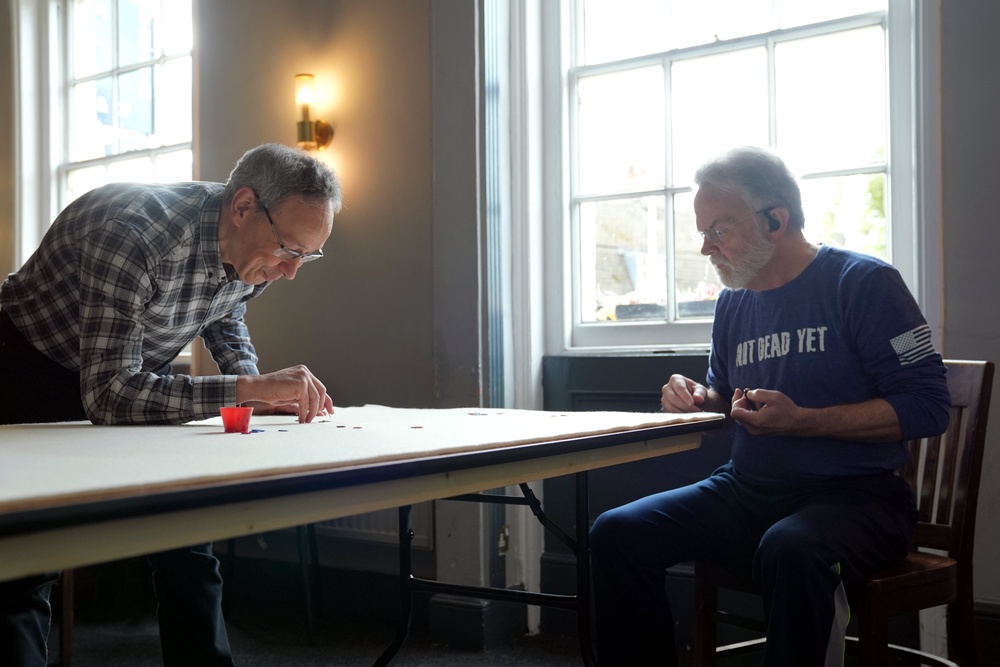 Reigning champion Patrick Barrie faced challenger David Lockwood at the Castle Inn pub in Cambridge (Joe Giddens/PA)