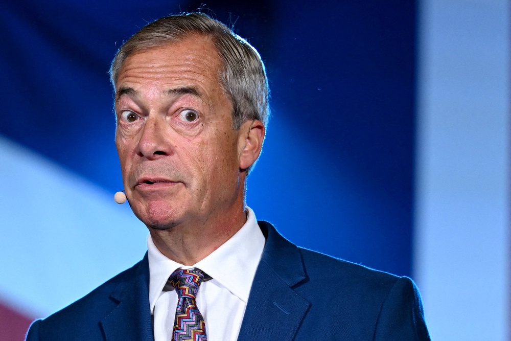Nigel Farage’s Reform UK party has slipped in the polls - amid a probe into his £5m gift from crypto-billionaire Christopher Harborne (Reuters)