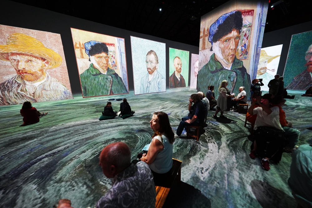 Visitors look at Beyond Van Gogh: The Immersive Experience at the Utilita Arena in Newcastle (PA)