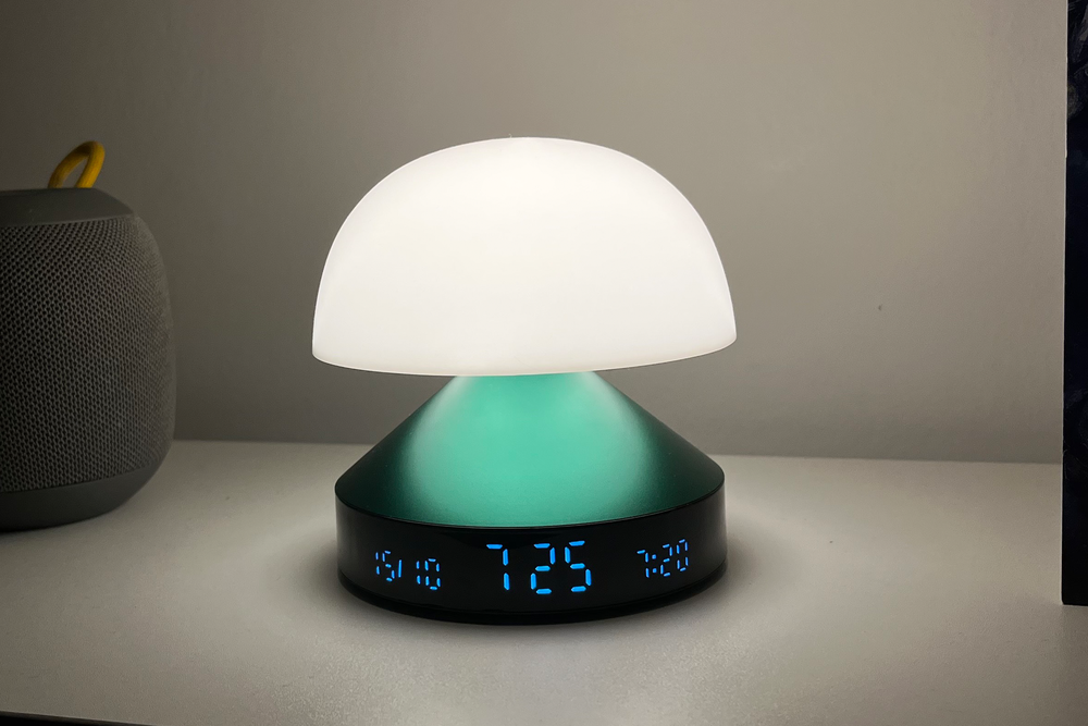 The 11cm alarm clock fitted neatly on my bookshelf (Alice Reynolds/The Independent)