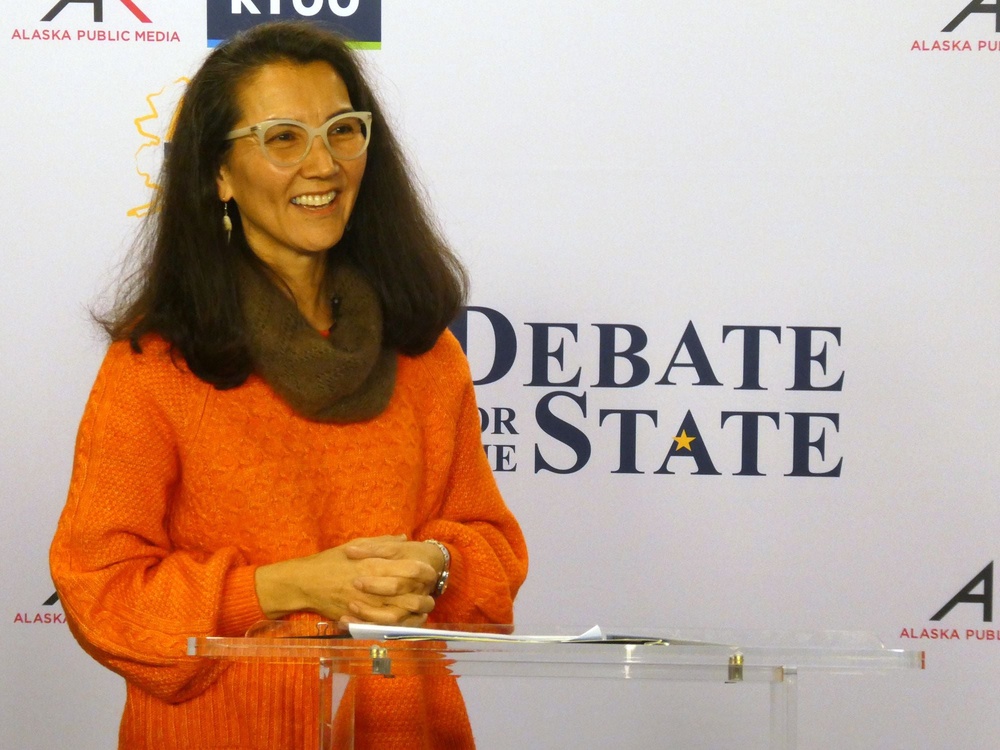 Democrat Mary Peltola ahead of a debate with Sen. Dan Sullivan on Thursday, Oct. 15, 2026 (AP)