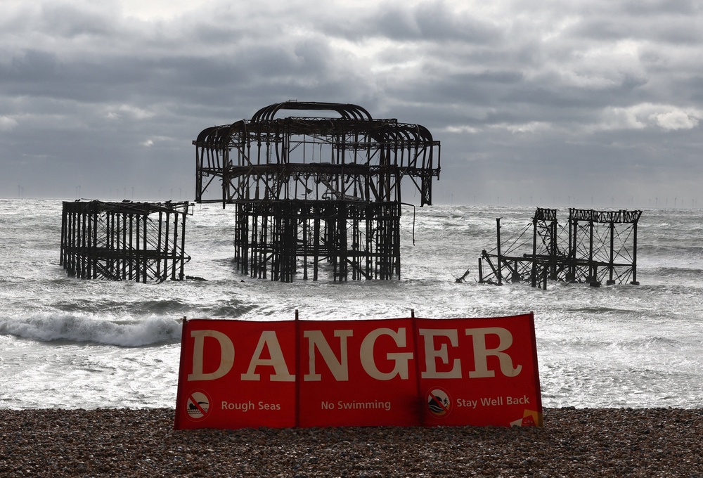 Parts of Brighton pier collapsed on Friday during the stormy weather (Reuters)