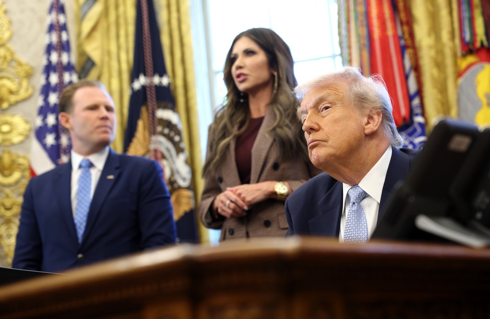 Noem was moved to the State Department after being fired as the secretary of the Department of Homeland Security in March, following intense scrutiny of her leadership as she and Trump carried out a massive immigration crackdown (Getty Images)