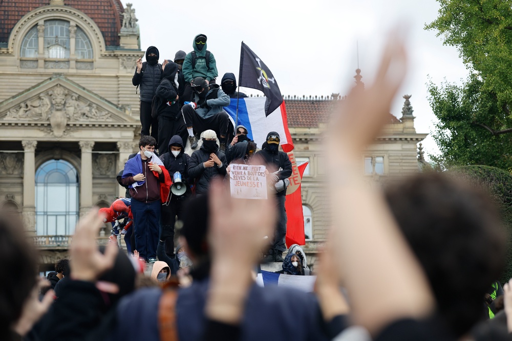 Protesters in Strasbourg (AP)