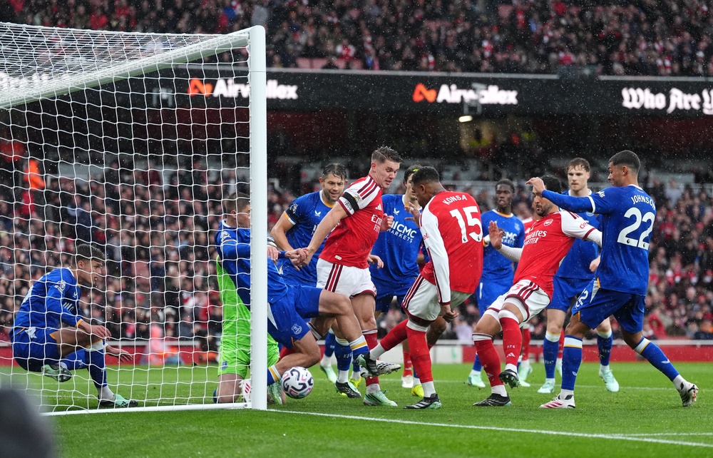 Konsa scored Arsenal’s first set-piece goal of the season (PA)