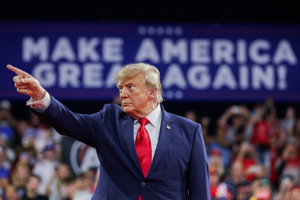 Trump is hosting daily rallies across the country to boost Republicans’ chances of keeping control of Congress in November’s midterm elections — all while dealing with his deeply unpopular war (Getty Images)