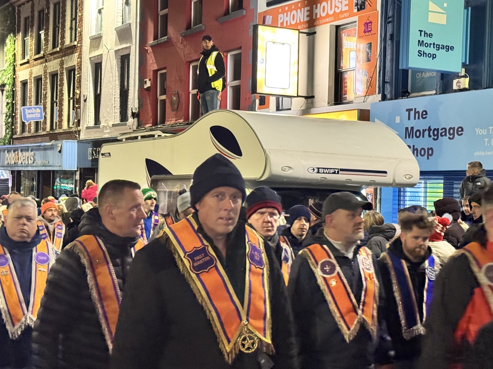 Senior Orangemen also addressed the crowds (Mícheál Ó Scannáil/PA) (PA Wire)