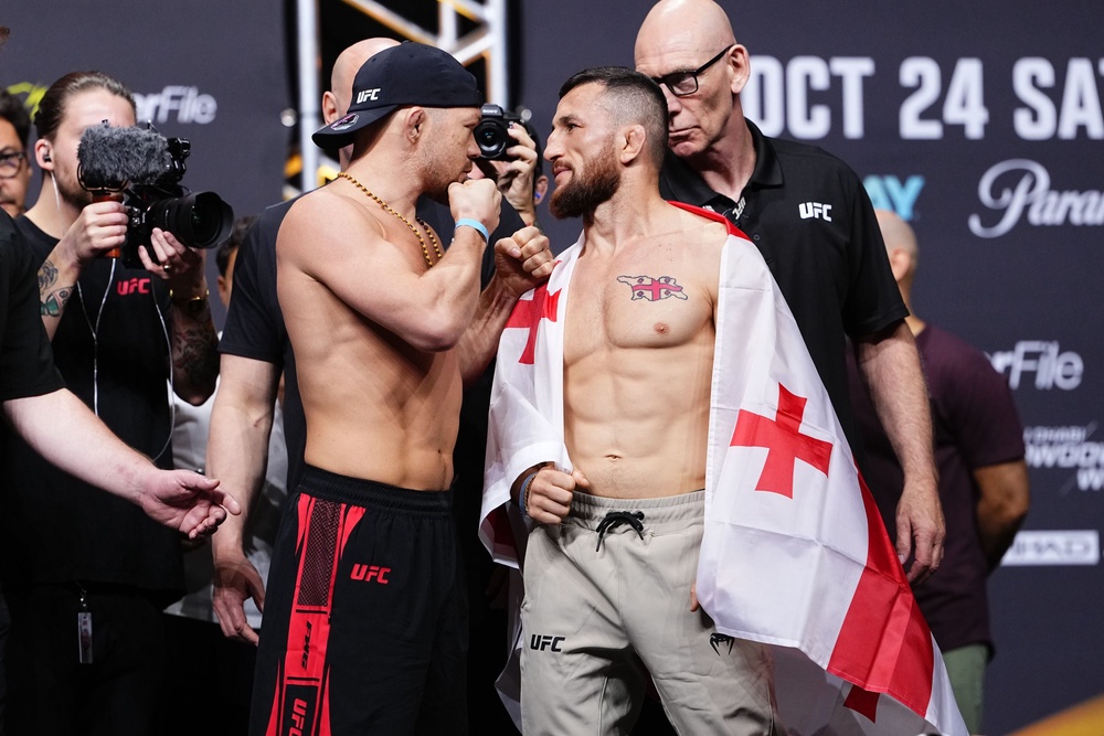 Petr Yan (left) and Merab Dvalishvili are set for a third clash (Zuffa LLC)