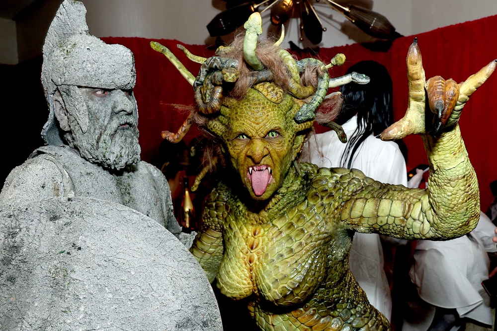 Heidi Klum transformed into Medusa for the 2025 edition of her outlandish annual Halloween party (Getty)