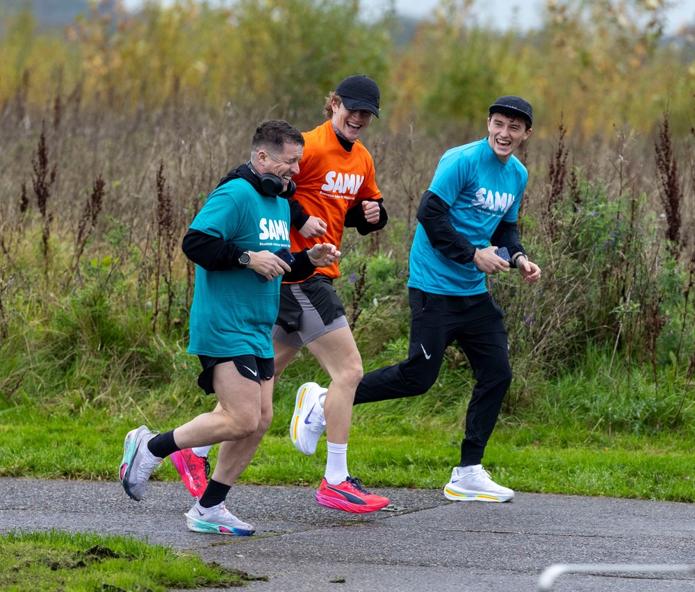 Shaun Ellis (left) Shaun Ennis is raising money for SAMH (Scottish Action for Mental Health) (Jeff Holmes/PA) (Scottish Action for Mental Health)