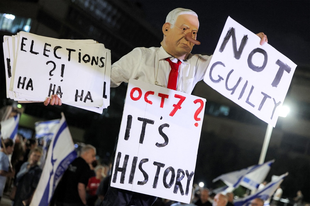 Netanyahu’s handling of October 7 has drawn widespread calls for an independent inquiry into the tragedy (AFP/Getty)