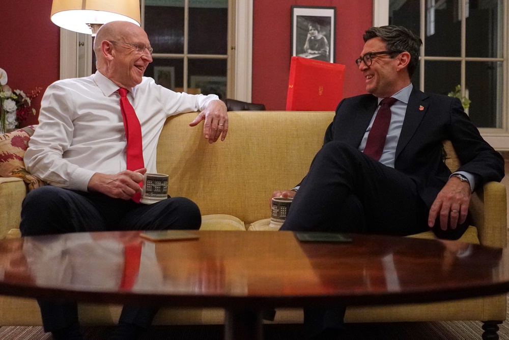 Andy Burnham (right) meeting with John Healey at No11 Downing Street (PA)