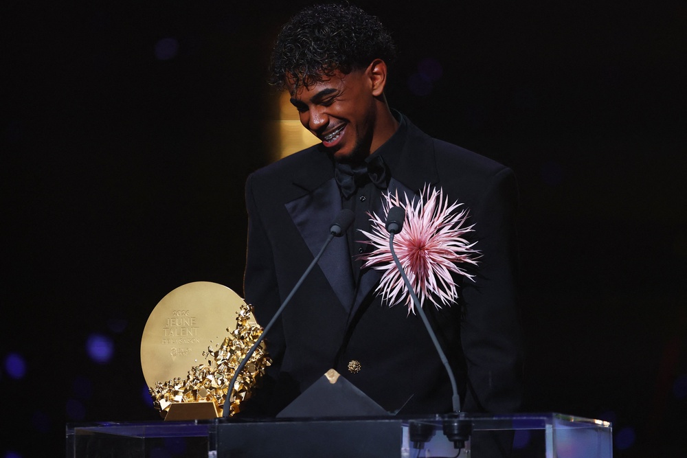 Lamine Yamal was named young talent of the year in the men’s game (Reuters)
