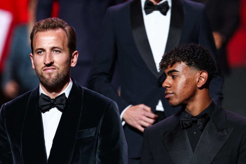 Harry Kane (left) and Lamine Yamal (right) are two of the main contenders for the men’s award (AFP/Getty)