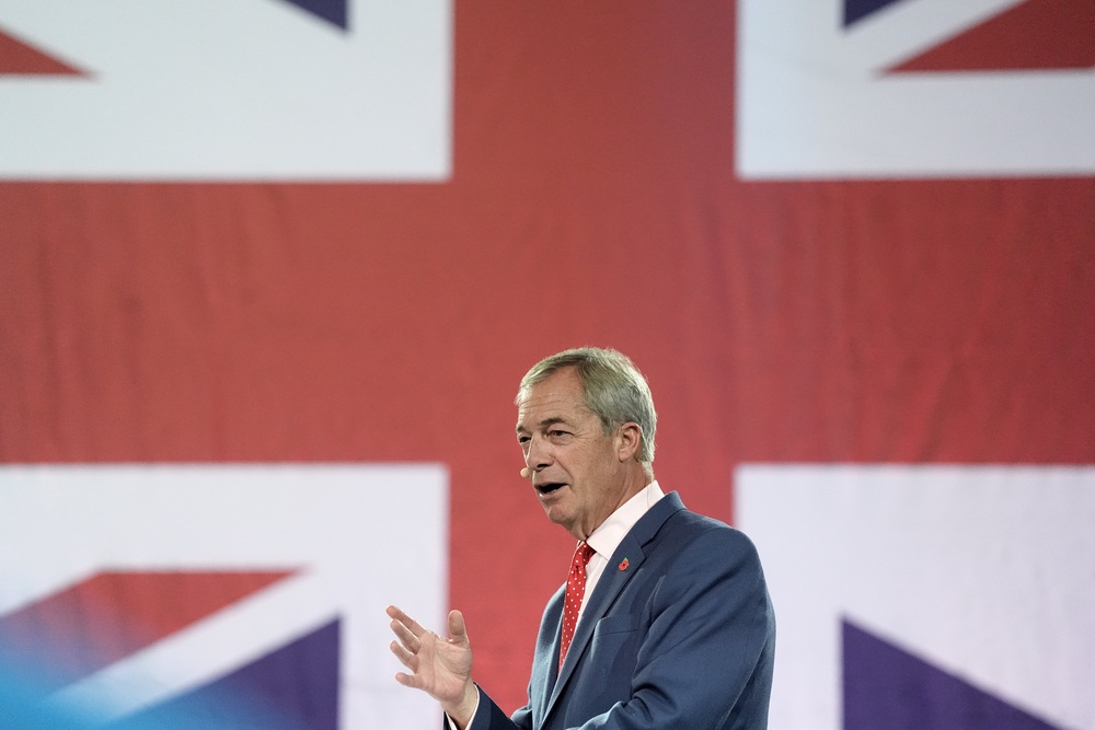 Reform UK leader Nigel Farage speaking during a press conference to present the party’s economic rescue plan ahead of the Budget at Lyndley Hall, Vincent Square in central London (Stefan Rousseau/PA) (PA Wire)