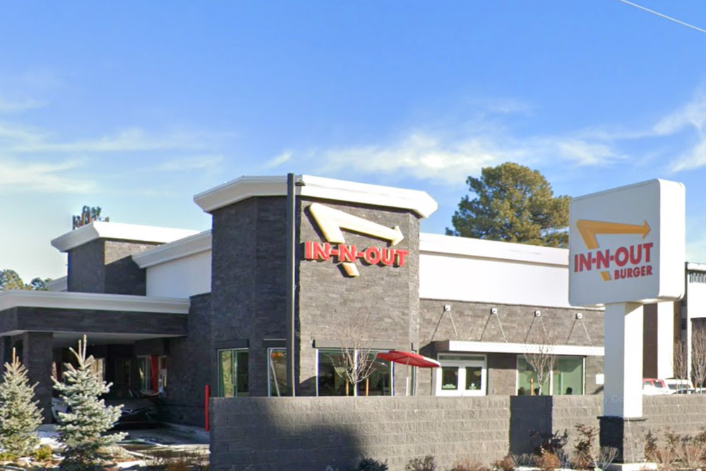 Critics pushed back on the chain's refusal to alter its corporate identity, pointing to custom In-N-Out designs, such as the one in Flagstaff, Arizona (Google Earth)