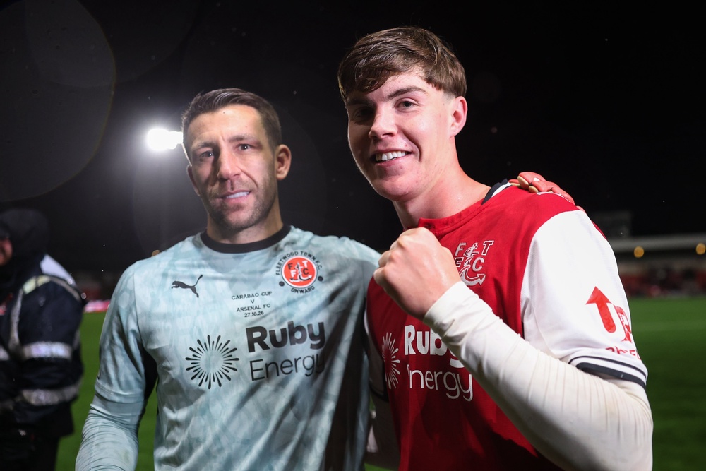 Jay Lynch and Conor Haughey of Fleetwood Town celebrate (Getty)